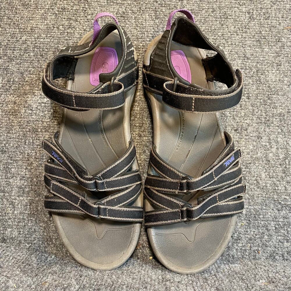 Teva 4266 TIRRA Black RIVER Water Hiking Sandals SPORT Shoes Womens 10 Comfort
